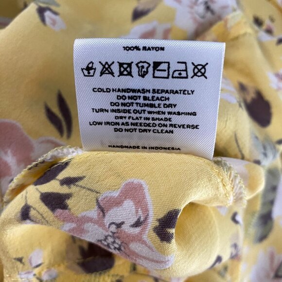 Faithful The Brand‎ Jeanette Pomeline Dress Size 4 Floral Yellow Rayon DR-1254 - Picture 10 of 10